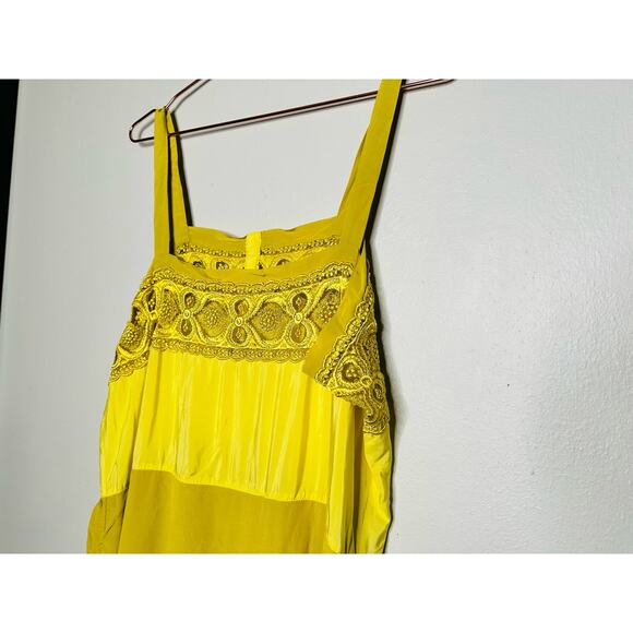 MAISON MARGIELA Yellow Lace Eyelet Trim Open Waist Oversized Dress size 10 - Picture 13 of 16
